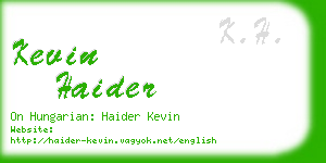 kevin haider business card